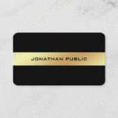 Glossy-Vorlage für Glamour mit schwarzem Gold Visitenkarte (Vorderseite)