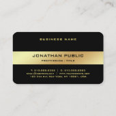 Glossy-Vorlage für Glamour mit schwarzem Gold Visitenkarte (Rückseite)