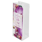 Glossy Wedding Wine Gift Bag Geschenktüte Für Weinflaschen (Vorderseite Schrägansicht)