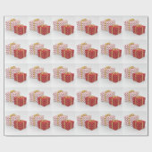 Glossy Weihnachtsgeschenke Design Geschenkpapier (Flach)