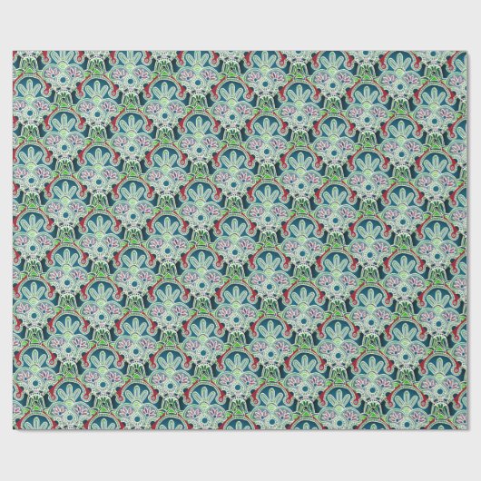 Glossy Weihnachtsgeschenke grün Geschenkpapier (Flach)