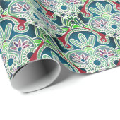 Glossy Weihnachtsgeschenke grün Geschenkpapier (Rolleneckpunkt)