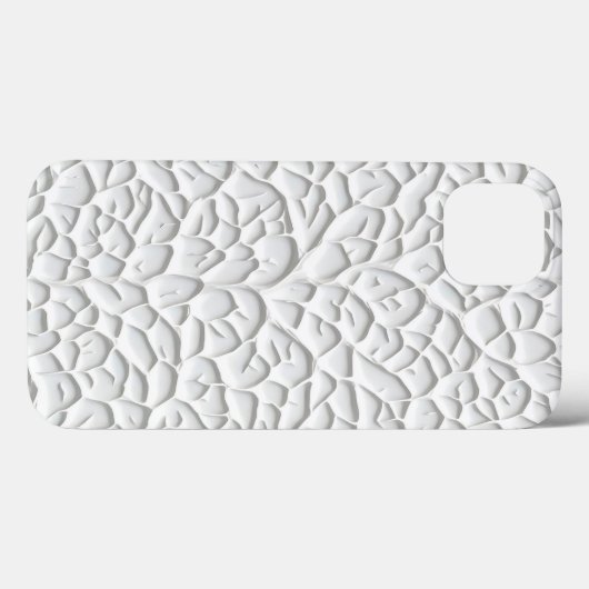 Glossy White iPhone Case with Textured Branch (Rückseite (Horizontal))