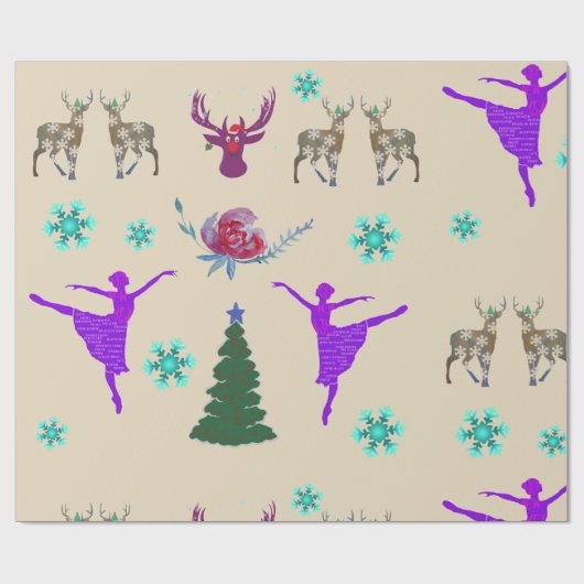 Glossy Wrapping Paper, 30 x 2,5 m Happy Holidays Geschenkpapier (Flach)