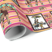 Glossy Wrapping Paper, African Women Elephant Geschenkpapier (Rolleneckpunkt)