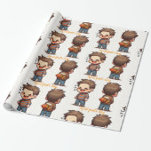 Glossy Wrapping Paper April Fool's Day Fishing Geschenkpapier (Ungerollt)