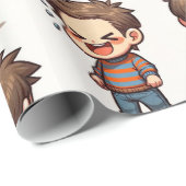 Glossy Wrapping Paper April Fool's Day Fishing Geschenkpapier (Rolleneckpunkt)