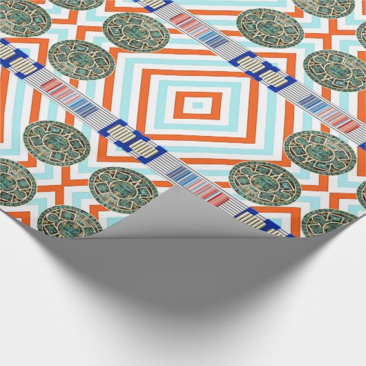 Glossy Wrapping Paper, Aztec Strip Geschenkpapier (Ecke)