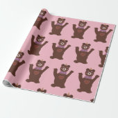 Glossy Wrapping Paper Bär , Baby Girl Geschenkpapier (Ungerollt)