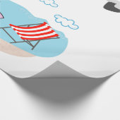 Glossy Wrapping Paper, Beach Cats Birds Geschenkpapier (Ecke)