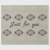 Glossy Wrapping Paper Beige Streifen schwarz Geschenkpapier (Flach)