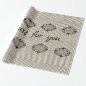 Glossy Wrapping Paper Beige Streifen schwarz Geschenkpapier (Ungerollt)