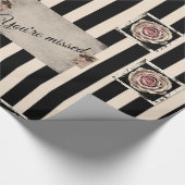 Glossy Wrapping Paper Beige Streifen Sie fehlen Geschenkpapier (Ecke)