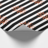 Glossy Wrapping Paper, Black and White Strip Star Geschenkpapier (Ecke)