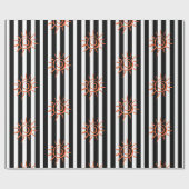 Glossy Wrapping Paper, Black and White Strip Star Geschenkpapier (Flach)