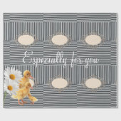 Glossy Wrapping Paper Black Strip Ente Geschenkpapier (Flach)