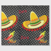 Glossy Wrapping Paper, BlackWhite Punkt Pepper Geschenkpapier (Flach)