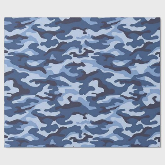 Glossy Wrapping Paper Blue Army Geschenkpapier (Flach)