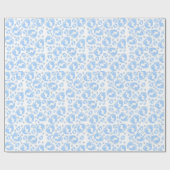 Glossy Wrapping Paper Blue Baby Feet Boy Elephant Geschenkpapier (Flach)