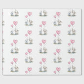 Glossy Wrapping Paper Blue Beige Elephant Balloon Geschenkpapier (Flach)