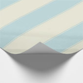 Glossy Wrapping Paper Blue Beige Streifen Geschenkpapier (Ecke)