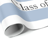 Glossy Wrapping Paper Blue Stripe Graduate 2026 Geschenkpapier (Rolleneckpunkt)