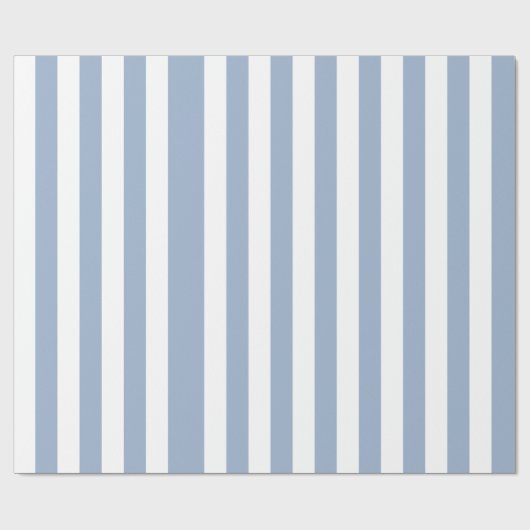 Glossy Wrapping Paper Blue & White Strip Geschenkpapier (Flach)