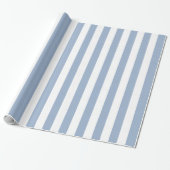 Glossy Wrapping Paper Blue & White Strip Geschenkpapier (Ungerollt)