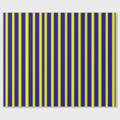 Glossy Wrapping Paper Blue & Yellow Strip Geschenkpapier (Flach)
