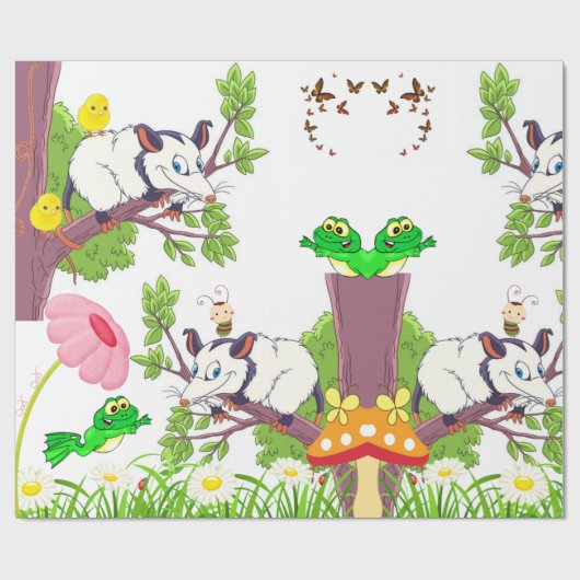 Glossy Wrapping Paper, Blumenspinnhalter Geschenkpapier (Flach)