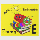 Glossy Wrapping Paper, Bücherwurm Bücher sind gelb Geschenkpapier (Flach)