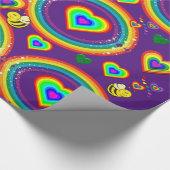 Glossy Wrapping Paper, Bumblebee Rainbows Hearts Geschenkpapier (Ecke)
