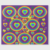 Glossy Wrapping Paper, Bumblebee Rainbows Hearts Geschenkpapier (Flach)
