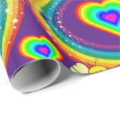 Glossy Wrapping Paper, Bumblebee Rainbows Hearts Geschenkpapier (Rolleneckpunkt)