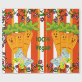 Glossy Wrapping Paper, Carrots Stripe 100% Vegan Geschenkpapier (Flach)