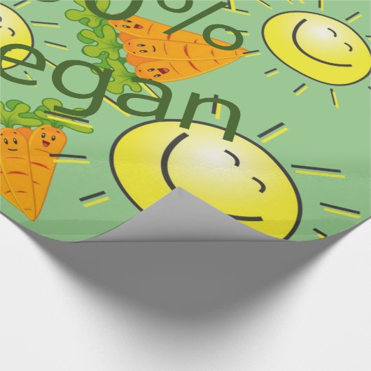 Glossy Wrapping Paper, Carrots Sun 100% Vegan Geschenkpapier (Ecke)