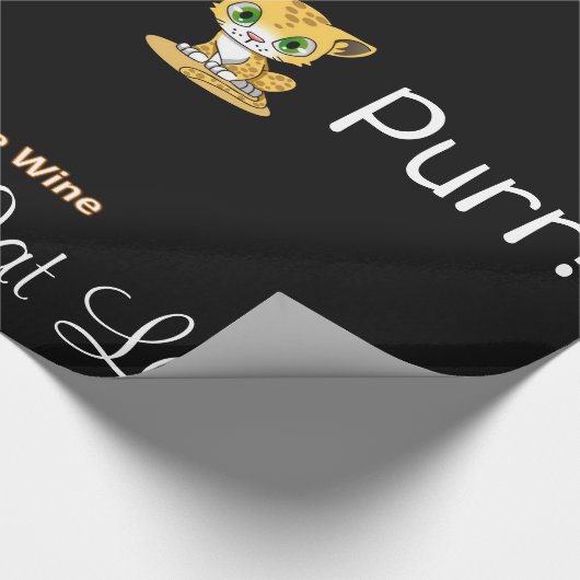 Glossy Wrapping Paper, Cat Lady Before Wine Geschenkpapier (Ecke)