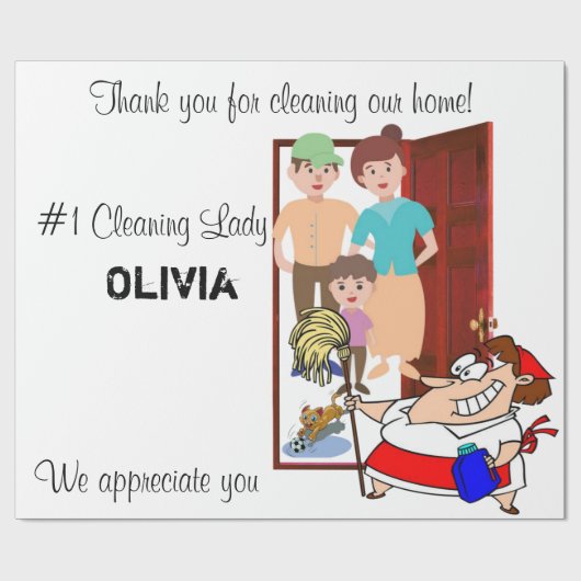 Glossy Wrapping Paper, Clearing Lady Geschenkpapier (Flach)