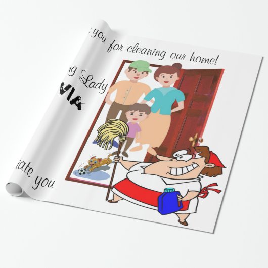 Glossy Wrapping Paper, Clearing Lady Geschenkpapier (Ungerollt)