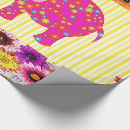 Glossy Wrapping Paper Colorful Elephant Geschenkpapier (Ecke)