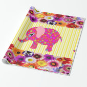 Glossy Wrapping Paper Colorful Elephant Geschenkpapier (Ungerollt)