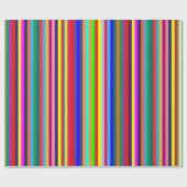 Glossy Wrapping Paper Colorful Stripe Geschenkpapier (Flach)
