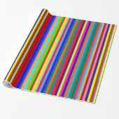 Glossy Wrapping Paper Colorful Stripe Geschenkpapier (Ungerollt)