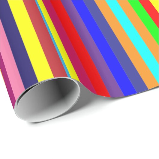 Glossy Wrapping Paper Colorful Stripe Geschenkpapier (Rolleneckpunkt)