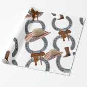 Glossy Wrapping Paper, Cowboy Saddle Horse Shoe Geschenkpapier (Ungerollt)