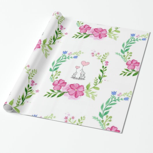 Glossy Wrapping Paper Elephant Geschenkpapier (Ungerollt)