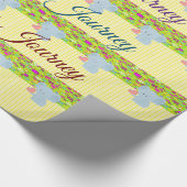 Glossy Wrapping Paper Elephant Yellow Strip Geschenkpapier (Ecke)