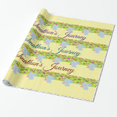 Glossy Wrapping Paper Elephant Yellow Strip Geschenkpapier (Ungerollt)