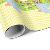Glossy Wrapping Paper Elephant Yellow Strip Geschenkpapier (Rolleneckpunkt)