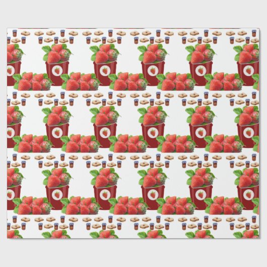 Glossy Wrapping Paper, Erdnuss Butter Erdbeere Geschenkpapier (Flach)